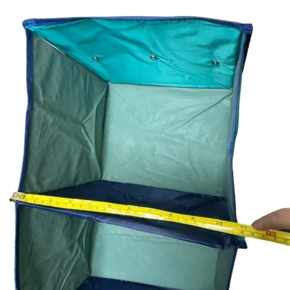 Storage 6 Shelf Organizer Space Saver Blue Fabric Over Closet Rod Hanging